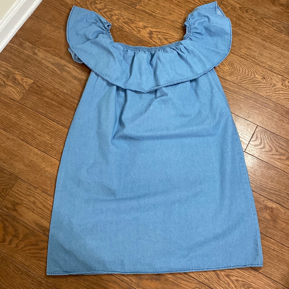Off the Shoulder Jean Dress